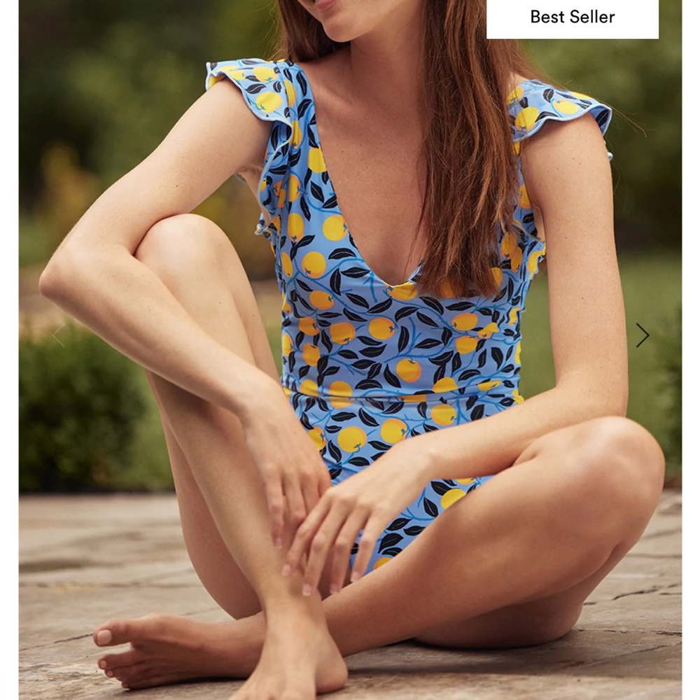 Summersalt Ruffle Backflip Long Torso in Nectarine Orchard